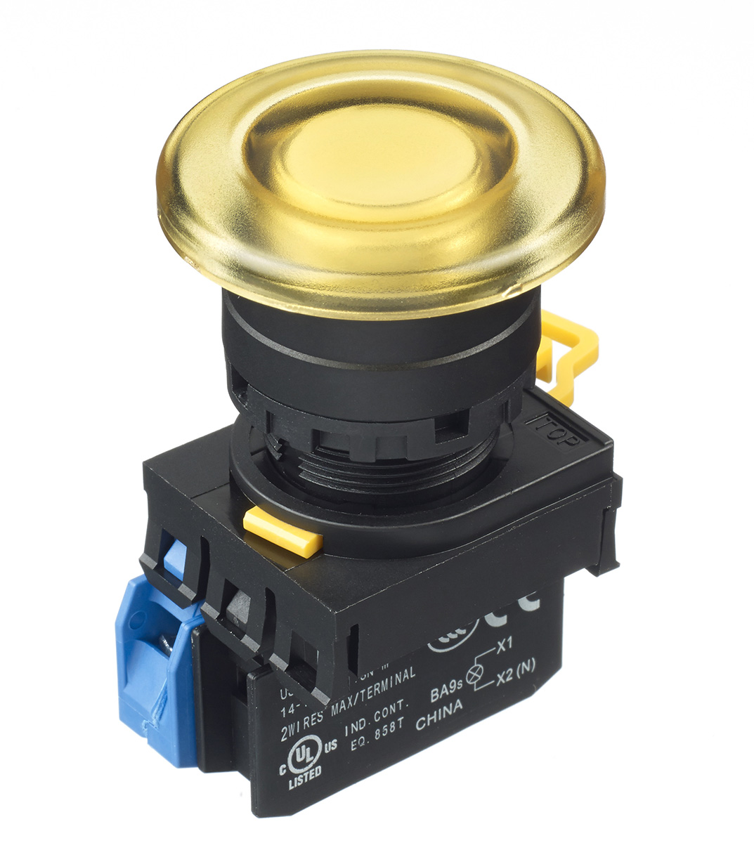 Idec YW Series Illuminated Push Button Complete Unit, Panel Mount, 22mm Cutout, SPST, IP65
