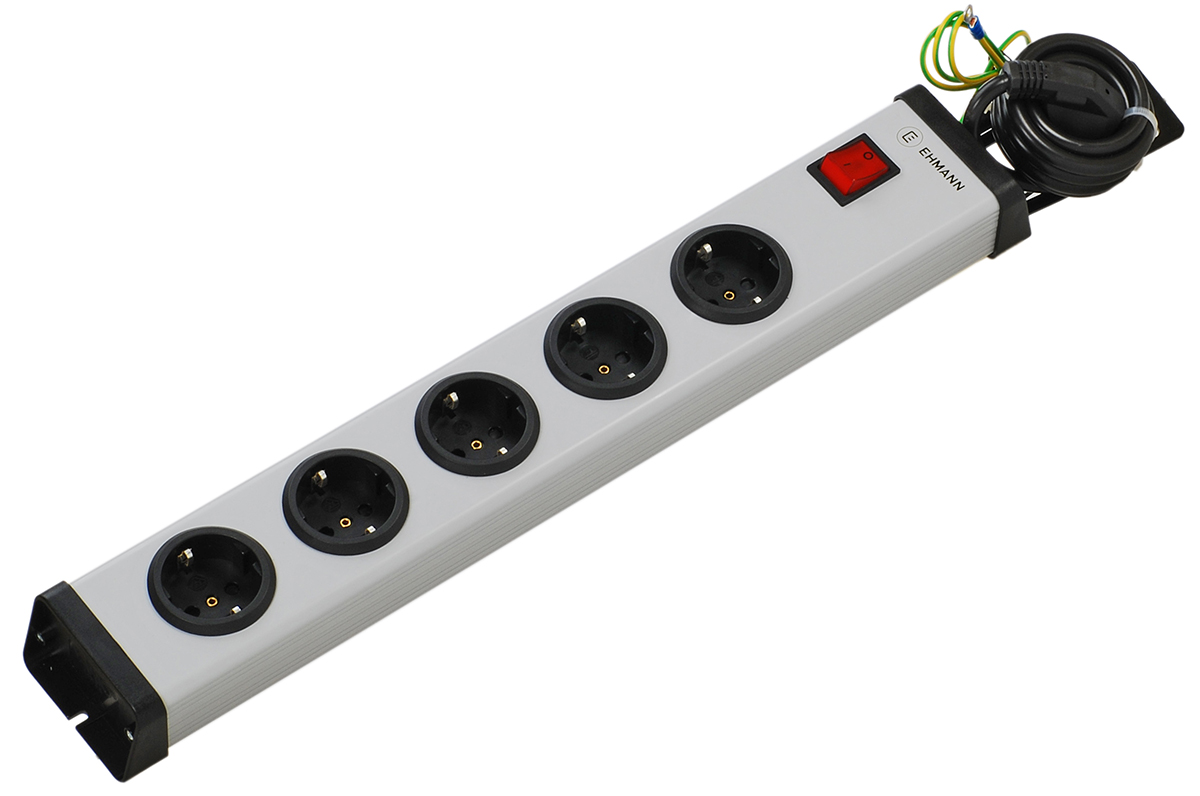 Bodo Ehmann Type F - German Schuko 5 Gang Power Distribution Unit, 1.5m Cable, 16A, 250 V ac