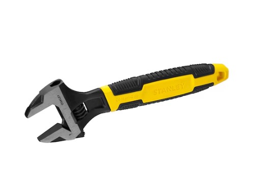 Stanley Adjustable Wrench, 295 mm Overall, Straight Handle