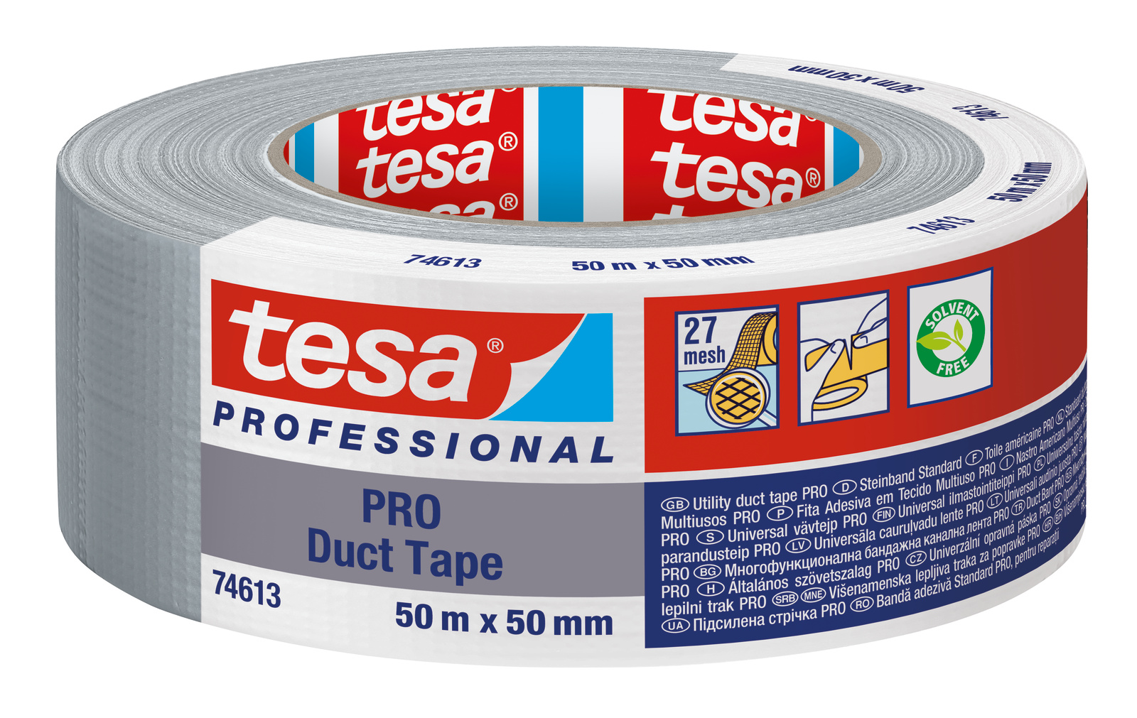Tesa Tesa PRO 74613 Duct Tape 74613-00003-15 Duct Tape, 50m x 50mm, Grey