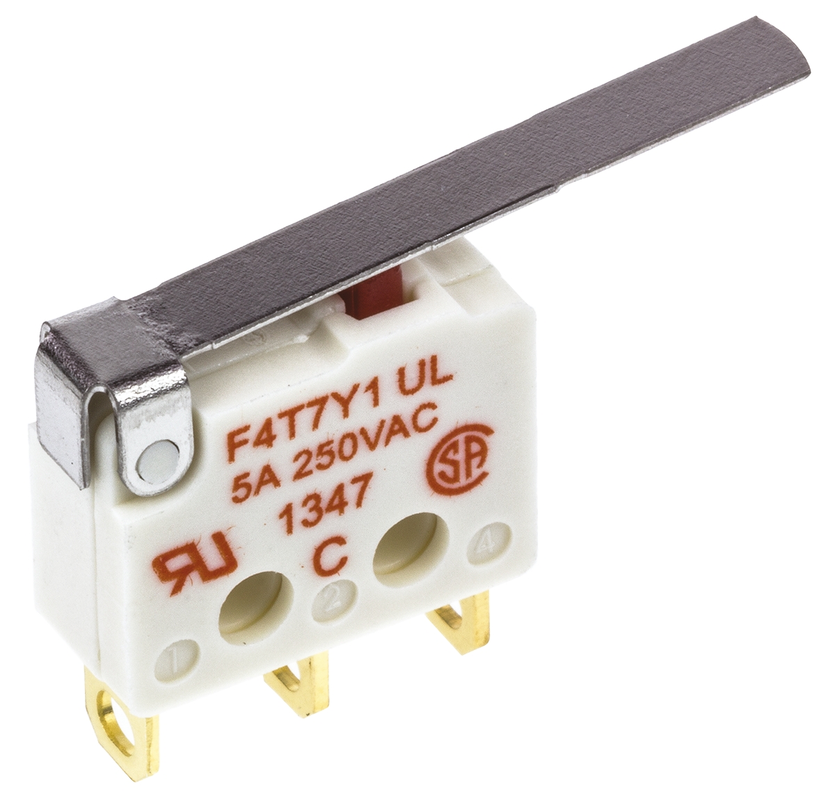 Saia-Burgess Hinge Lever Micro Switch, Solder Terminal, 5 A @ 250 V ac, SPDT, IP40