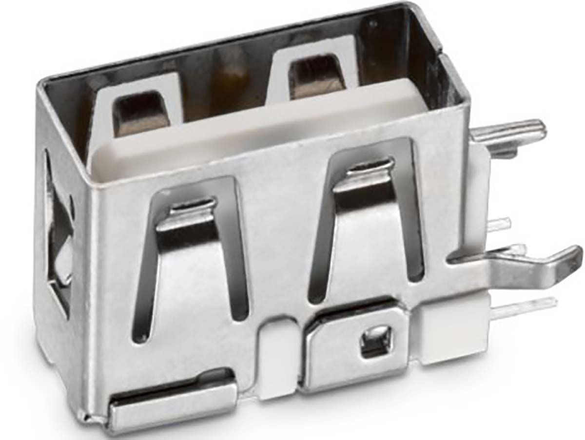 Wurth Elektronik Right Angle, Through Hole, Socket- Single Port Type A USB Connector