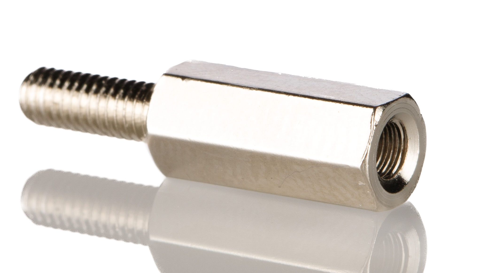 RS PRO Standoff, M3 x M3 Thread, 15mm Body, Brass, Male/Female, 8mm Stud