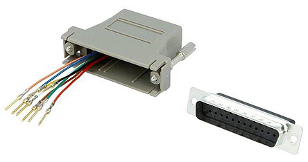 MH Connectors D-sub Adapter Male 25 Way D-Sub to Female RJ45