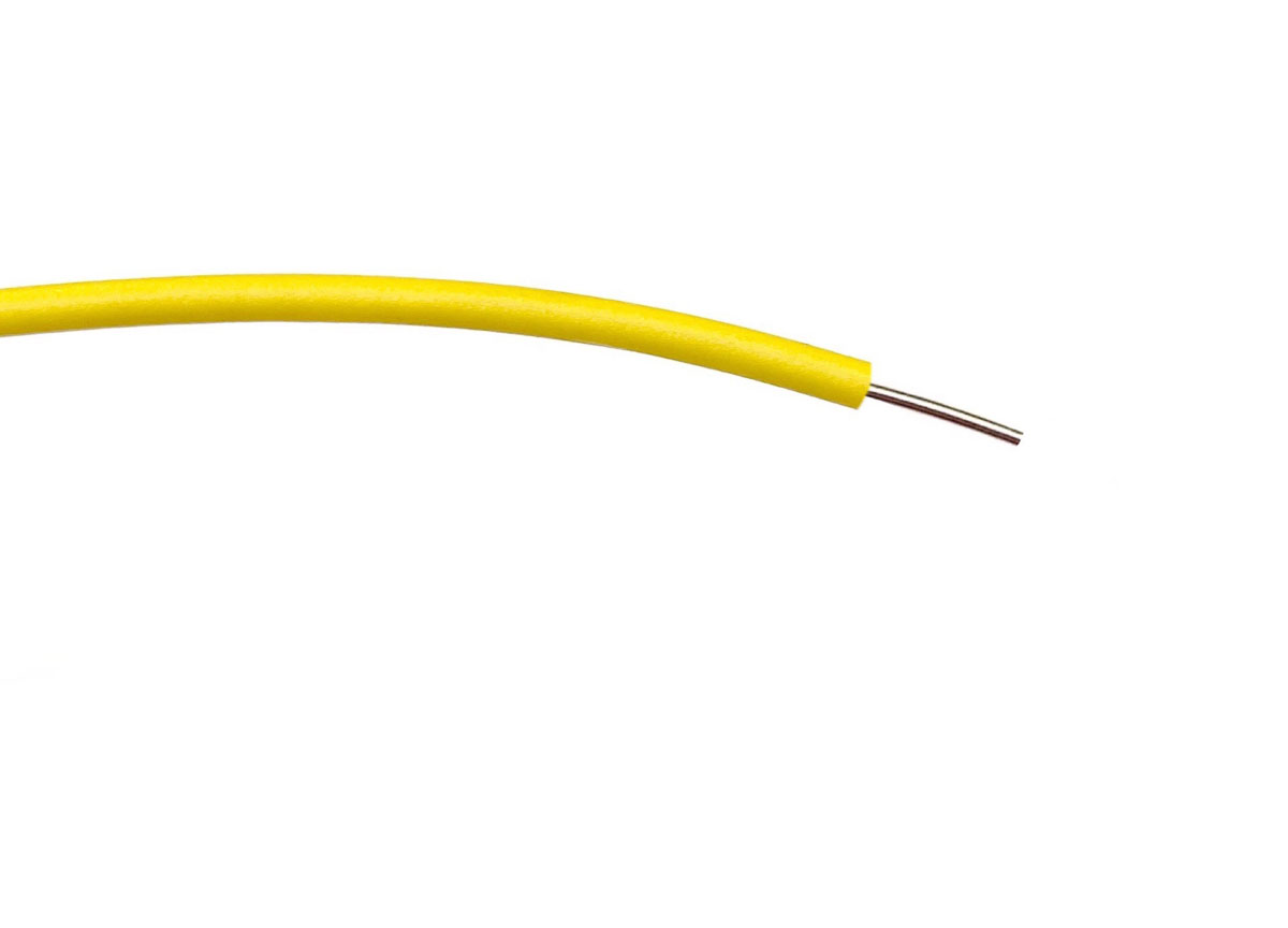RS PRO Yellow 0.26mm² Hook Up Wire, 23 AWG, 1/0.6 mm, 100m, PVC Insulation