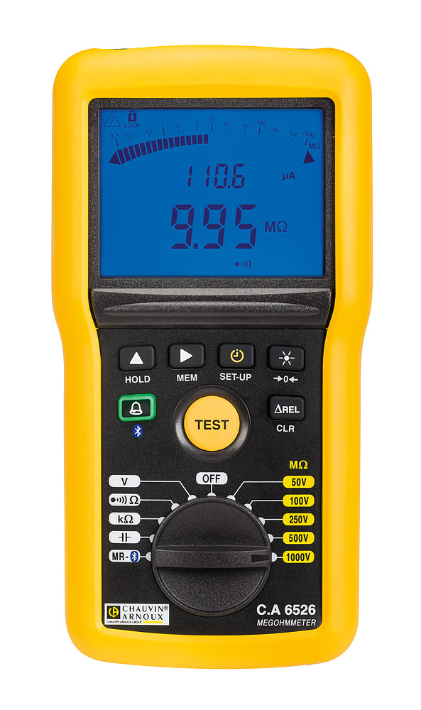 Chauvin Arnoux CA 6526 Insulation & Continuity Tester, 50V Min, 1000V Max, 200GΩ Max, CAT IV - RS Calibration