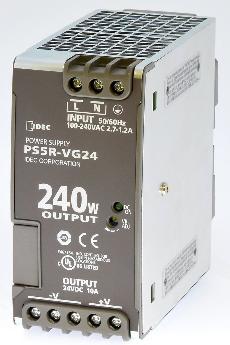 Idec PS5R Switched Mode DIN Rail Power Supply, 85 → 264 V ac / 100 → 370V dc ac, dc Input, 24V dc dc