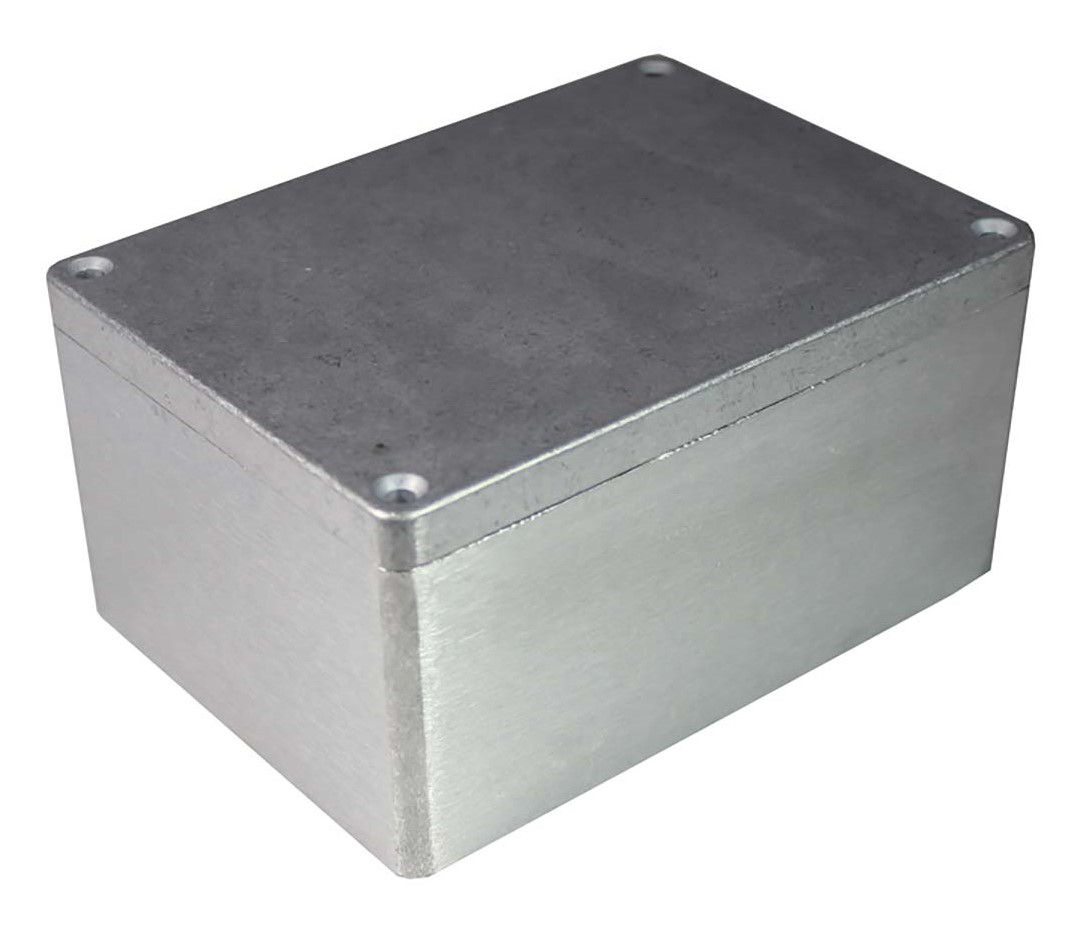 RS PRO Silver Aluminium Alloy Enclosure, IP65, Black Lid, 148 x 108 x 75mm