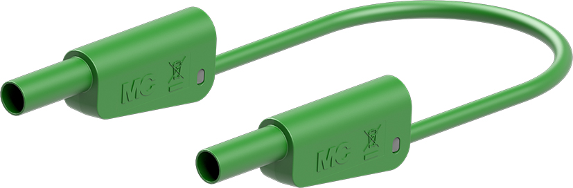 Staubli Test lead, 32A, 1kV, Green, 2m Lead Length