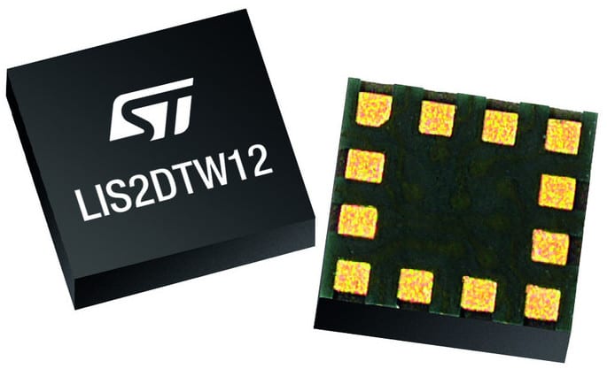 STMicroelectronics 3-Axis Surface Accelerometer 1.62 V 3.6 V, I2C/SPI, LGA, 12-Pin