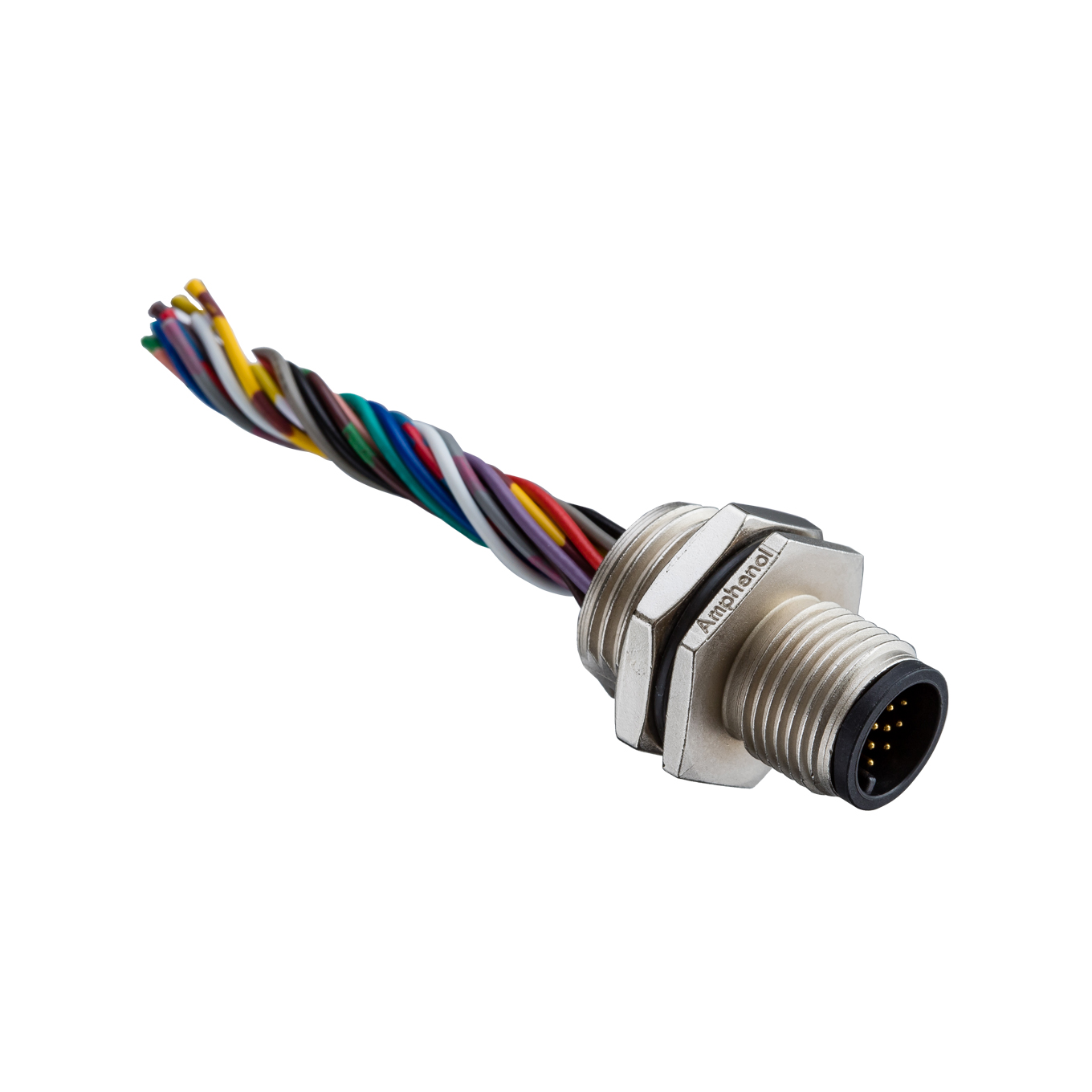 Amphenol Industrial Male 17 way M12 to Unterminated Free End Sensor Actuator Cable, 200 mm