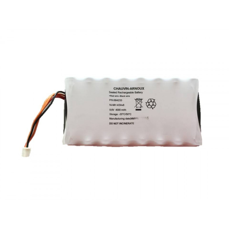 Chauvin Arnoux 9.6V NiMH Rechargeable Battery Pack, 4Ah - Pack of 1
