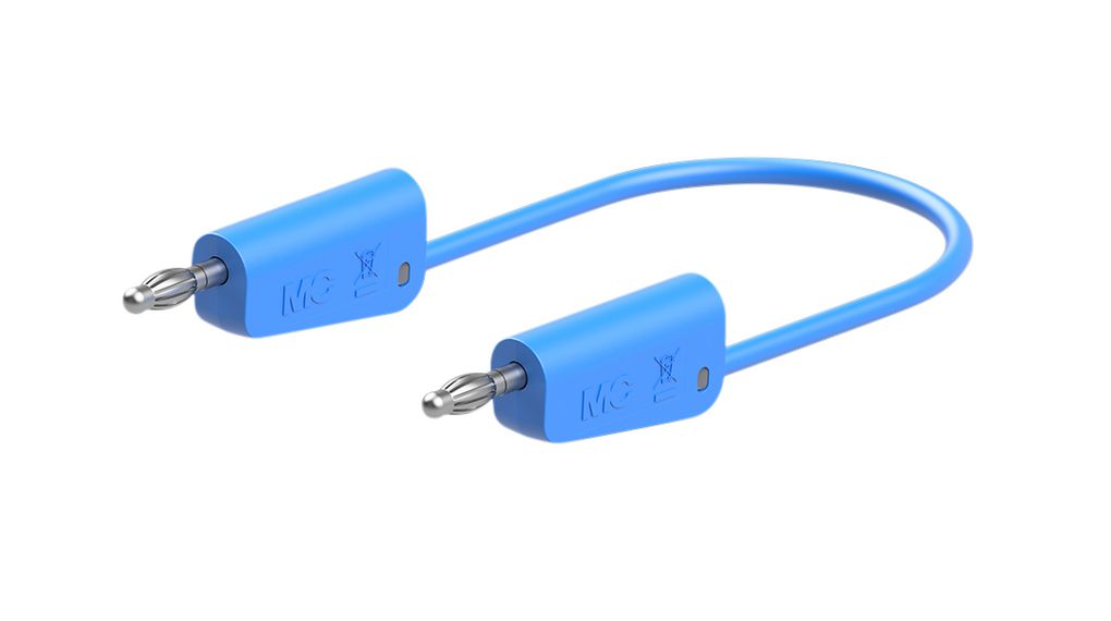 Staubli Test lead, 19A, 30 → 60V, Blue, 75cm Lead Length