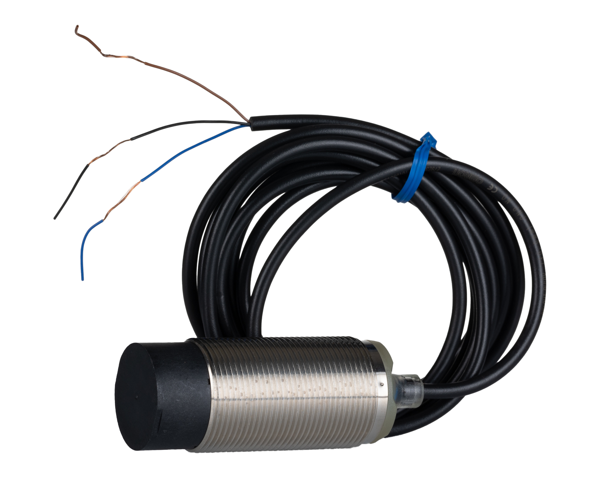 Omron Inductive Threaded Barrel Proximity Sensor, M30, 30 mm Detection, PNP NO, 12 → 24 V dc