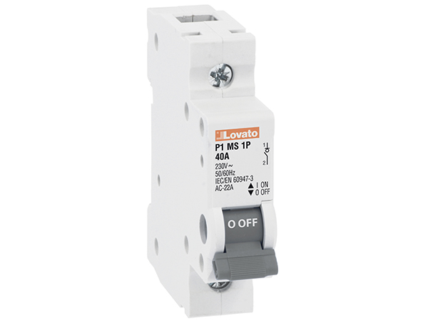 Lovato 1P Pole DIN Rail Switch Disconnector - 40A Maximum Current