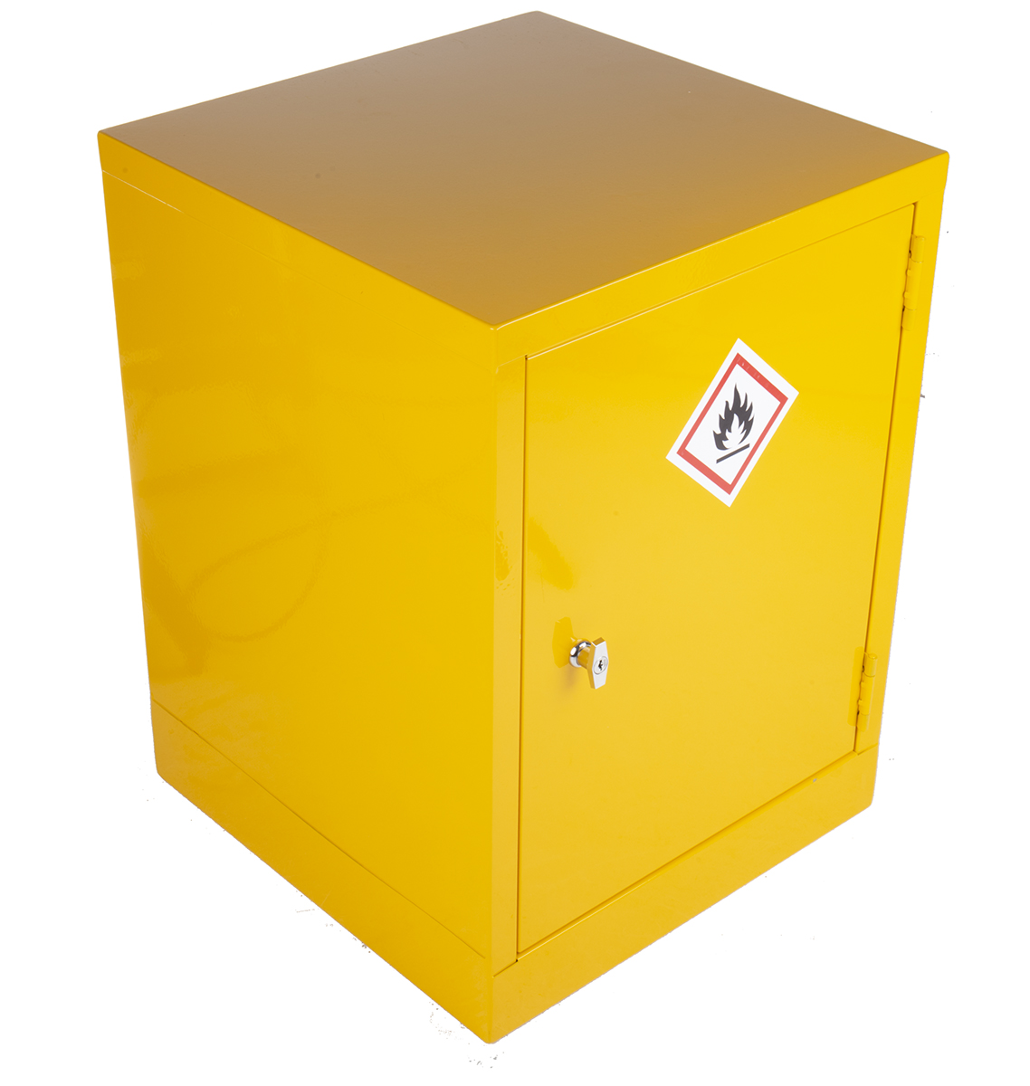 RS PRO Yellow Steel Lockable 1 Door Flammable Cabinet, 609mm x 457mm x 457mm