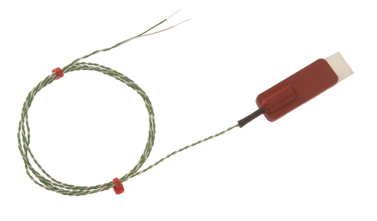 RS PRO Type K Rubber Patch Thermocouple 2m Length, 40 x 13 x 5mm Diameter → +150°C