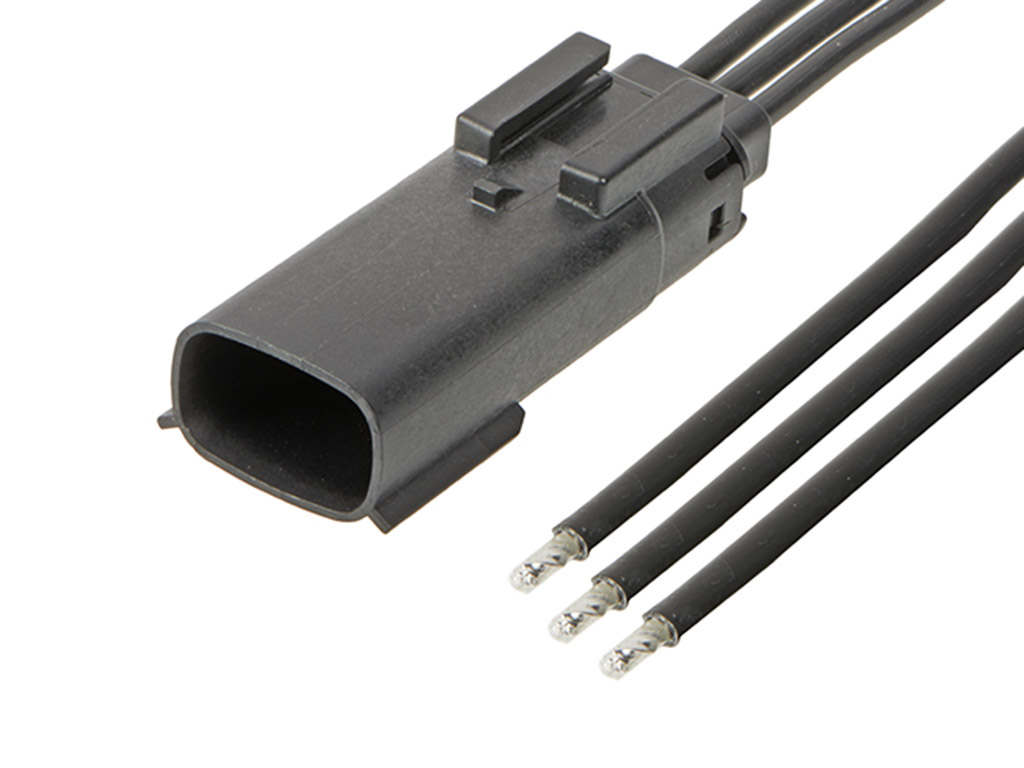 Molex Automotive Connector Plug Black 3 Way, Crimp Termination 216283-1033