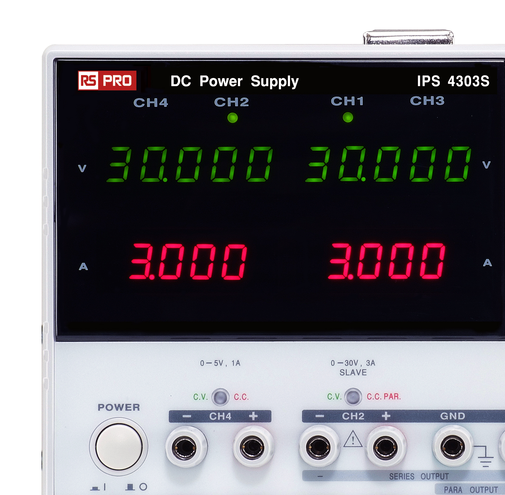RS PRO Digital Bench Power Supply, 0 → 30V, 1A, 4-Output, 195W
