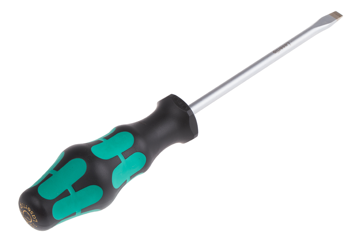 Wera Slotted  Screwdriver, 6 mm Tip, 125 mm Blade, 230 mm Overall