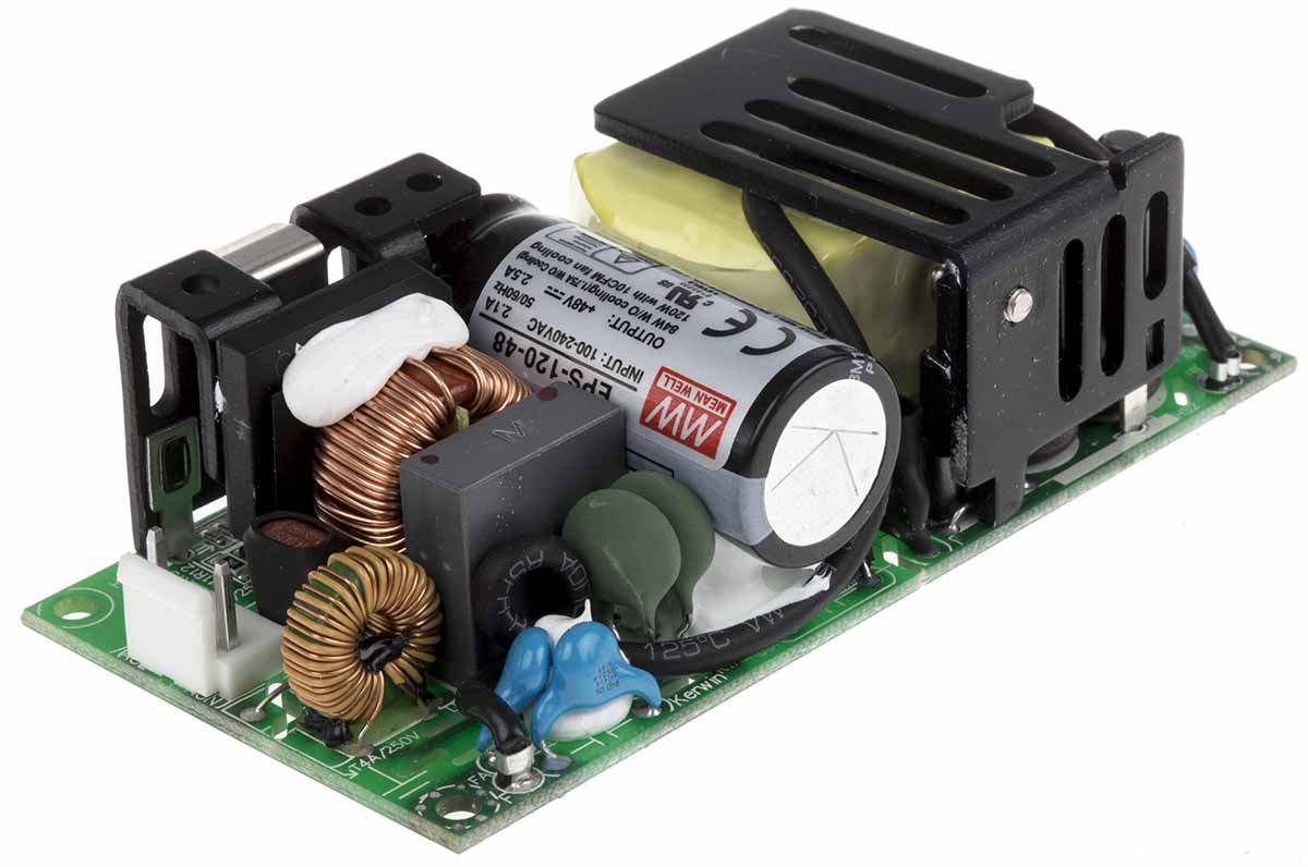 MEAN WELL Switching Power Supply, EPS-120-48, 48V dc, 2.5A, 84W, 1 Output, 113 → 370 V dc, 80 → 264 V ac