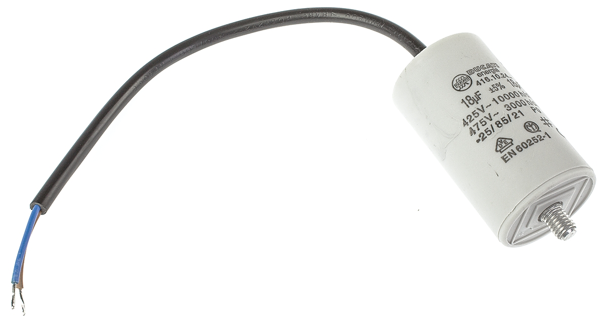 Ducati Energia 4.16.10 Polypropylene Film Capacitor, 400 → 500V ac, ±5%, 18μF, Stud Mount