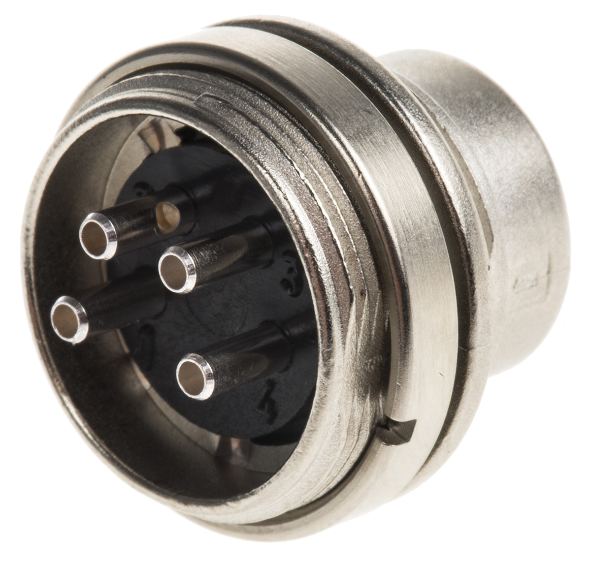 binder 4 Pole Miniature Din Plug, 6A, 250 V, Male, Panel Mount