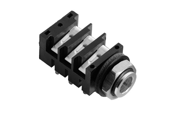Amphenol Industrial Jack Connector 1/4 in PCB Phone Jack Socket 10A