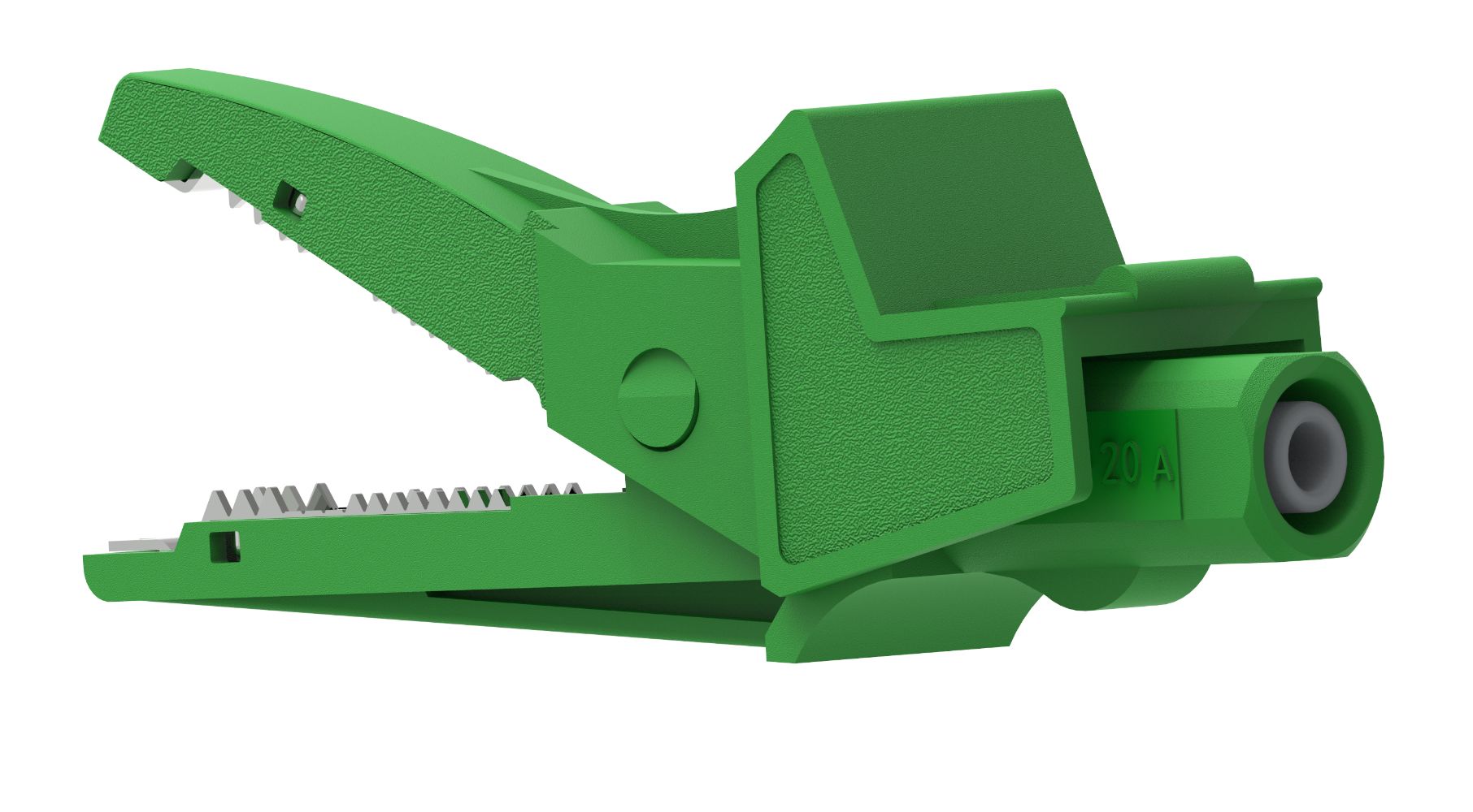 Electro PJP Alligator Clip, Nickel-Plated Steel Contact, 20A, Green