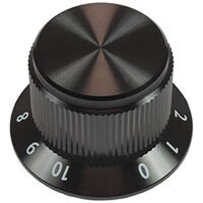 Vishay 10 → 35mm Black Potentiometer Knob for 1/4in Shaft Screw Fix, ACCKMS1916NGJ14