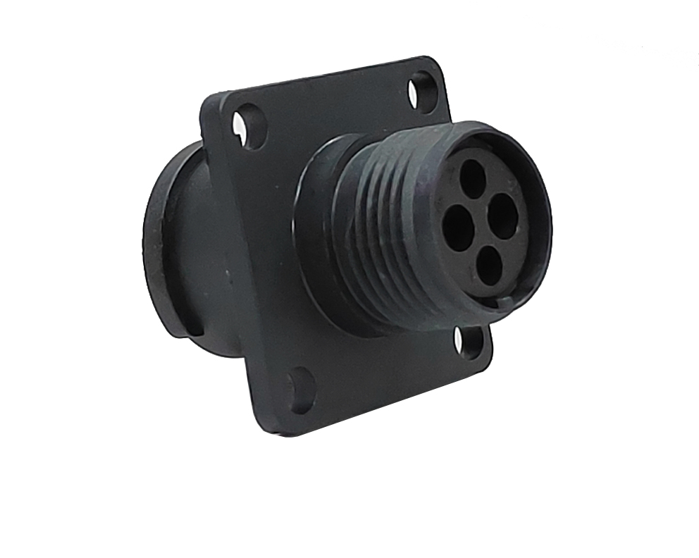 Amphenol Industrial Circular Connector, 6 Contacts, Flange, M10 Connector, Socket, Female, IP69K, Ecomate AQUARIUS