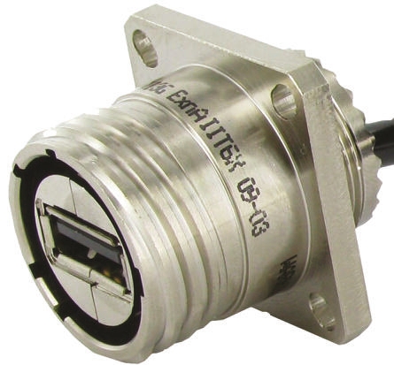 Amphenol Socapex USB 2.0, Female USB A to Unterminated, 300mm