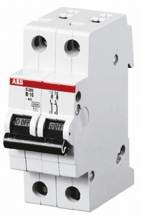 ABB System Pro M Compact S200 MCB, 2P, 63A Curve B, 400V AC, 6 kA Breaking Capacity