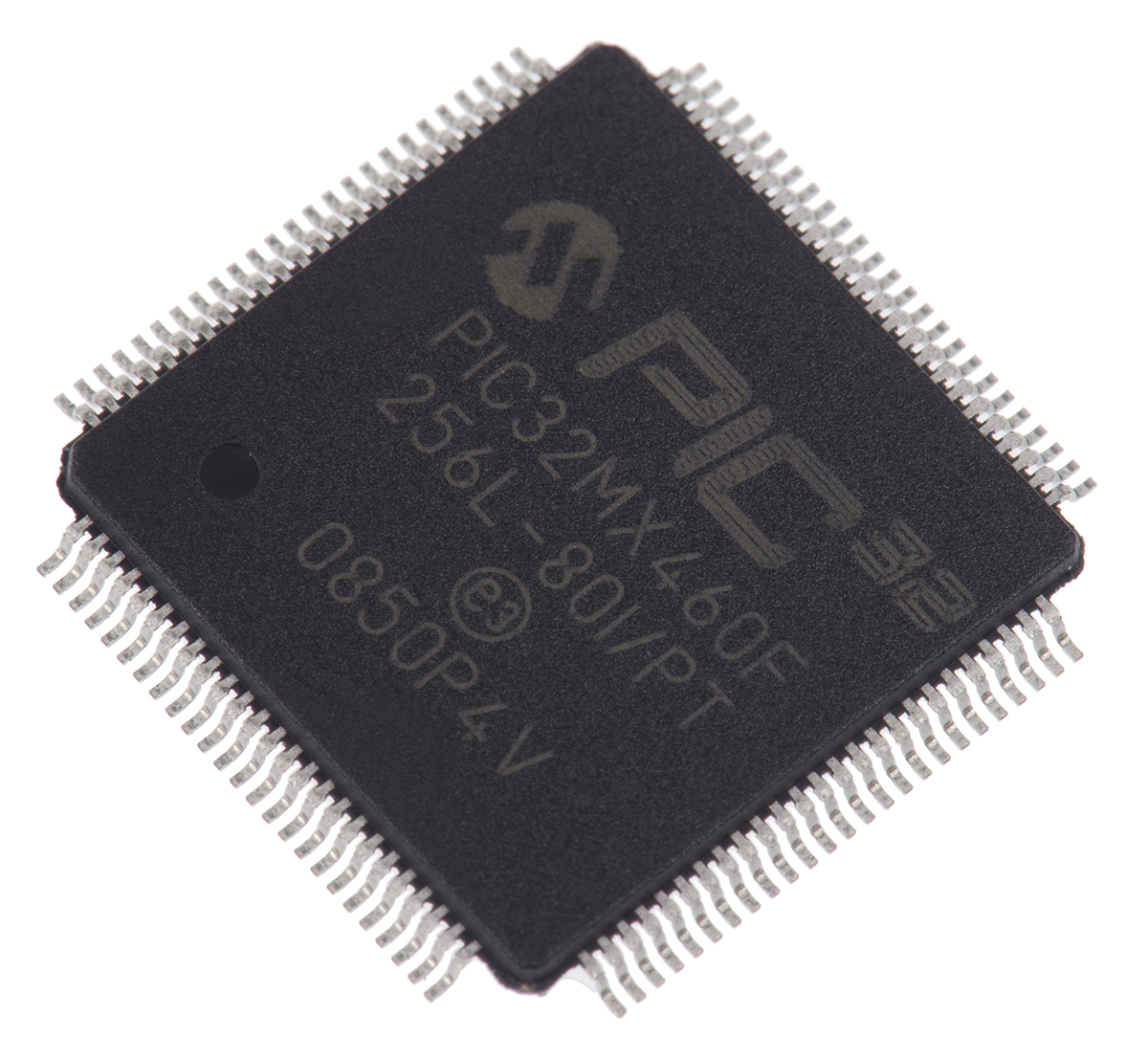 Microchip PIC32MX460F256L-80I/PT, 32 bit PIC Microcontroller, 80 MHz, 256kB FLASH, 100-Pin TQFP