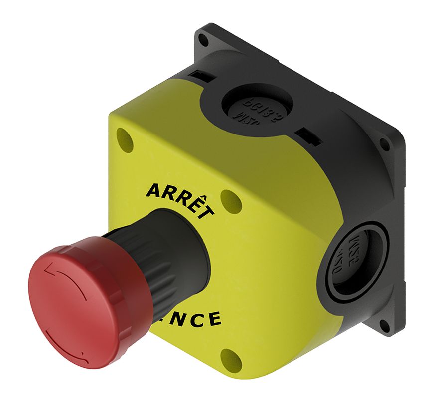 RS PRO Twist Release Emergency Stop Push Button, Through Hole, 1 NC, IP65