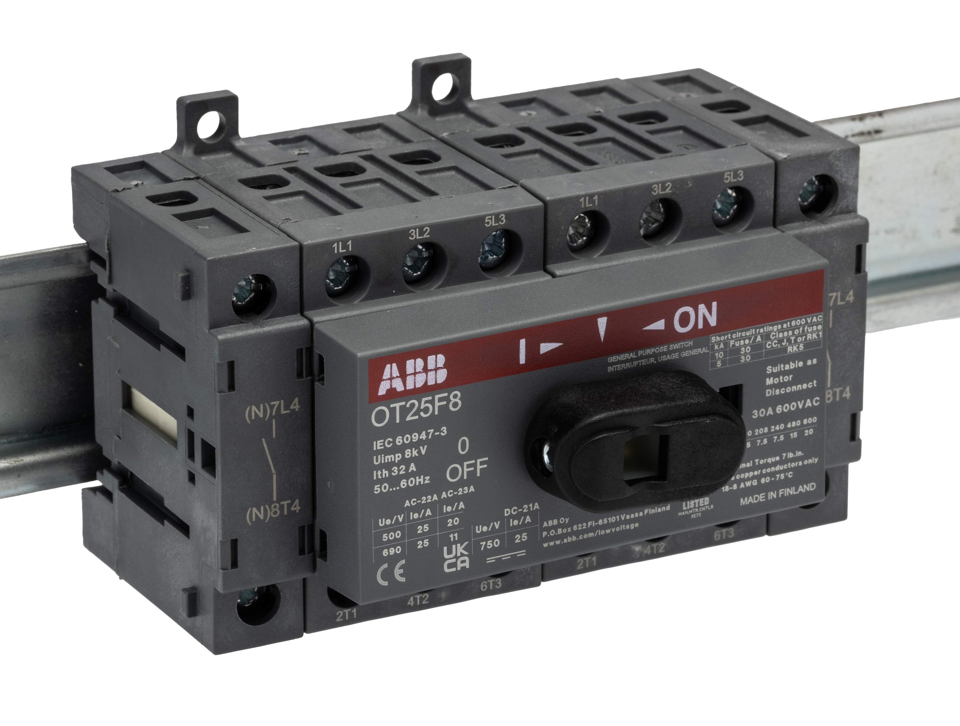 ABB 8P Pole Base Mounting Isolator Switch -, 9kW Power Rating, IP20