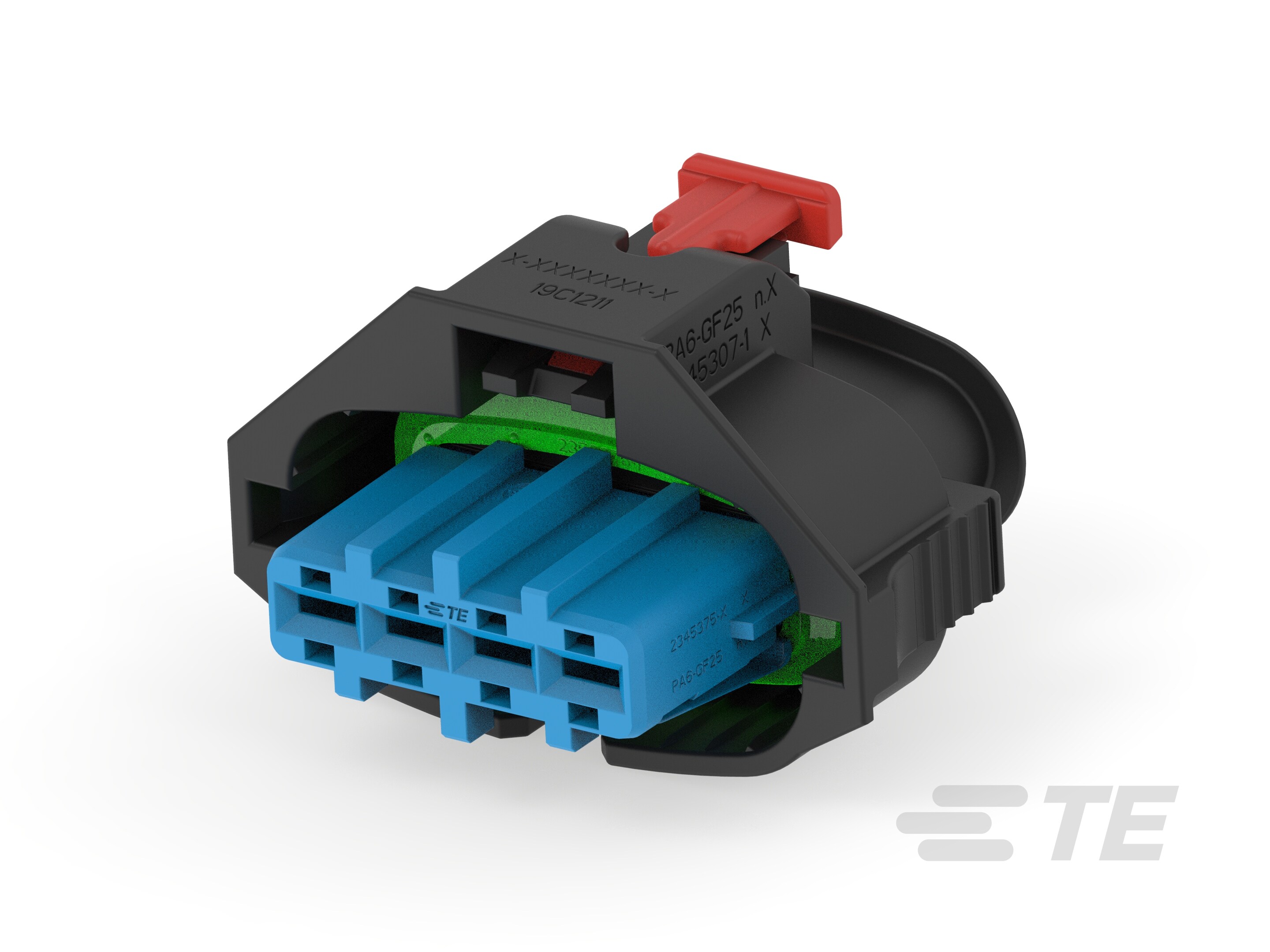 TE Connectivity, AMP MPC 2.8 Automotive Connector Socket Black Cable Mount 4 Way, Cable Termination 2345394-1