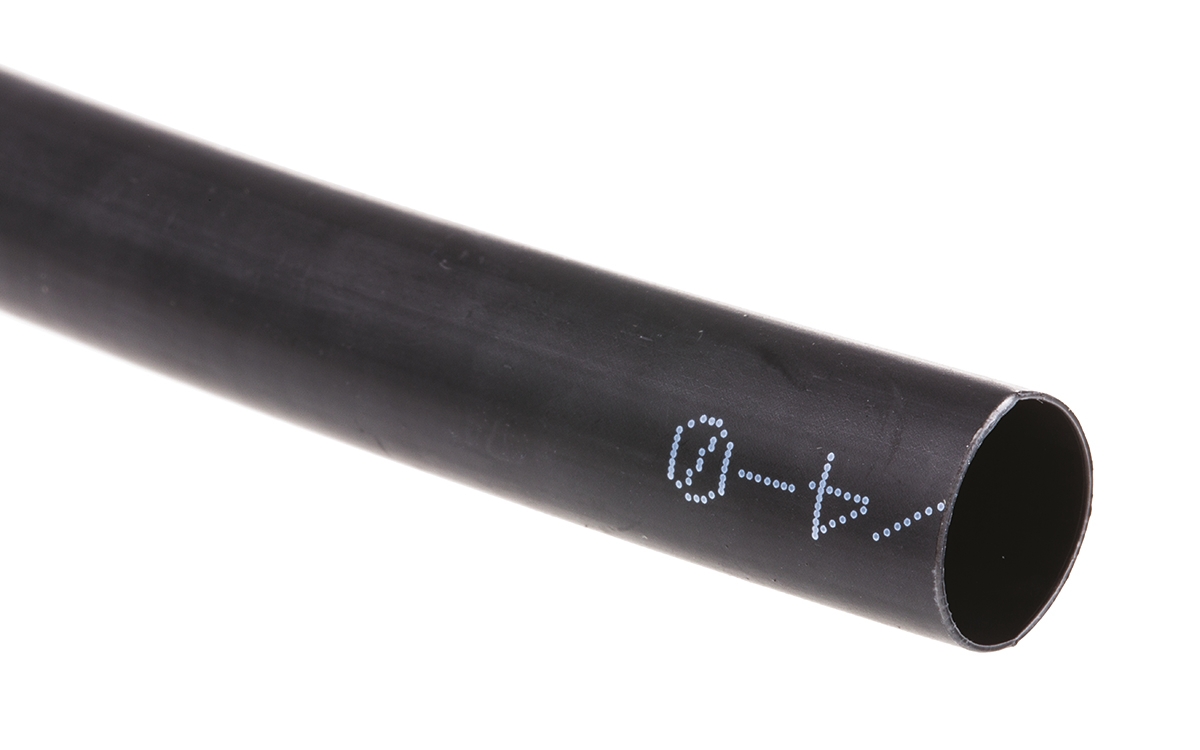 TE Connectivity Heat Shrink Tubing, Black 8mm Sleeve Dia. x 1.2m Length 2:1 Ratio, ZHTM Series