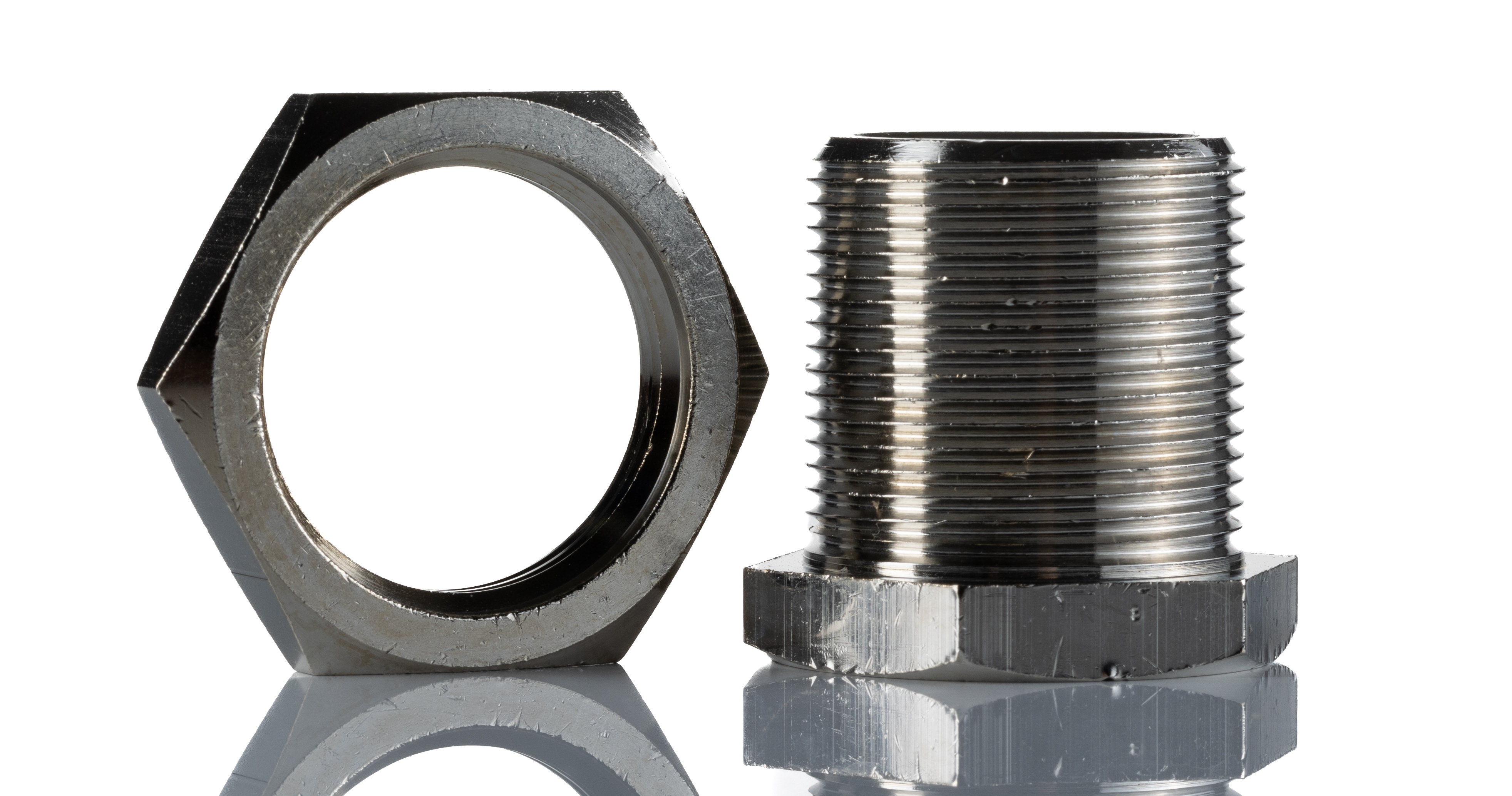 RS PRO 3060 Series Bulkhead Threaded Adaptor, G 1/2 Female to M28 Male, Threaded Connection Style