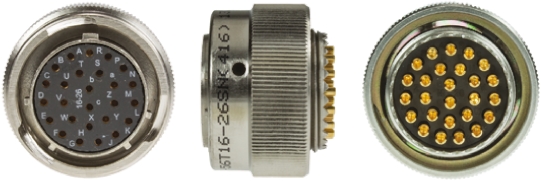Amphenol Limited, 62GB, Nickel Iron Alloy 26 Way Cable Mount MIL Spec Circular Connector Plug, Socket Contacts,Shell