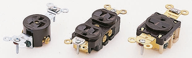 Hubbell Brown 2 Gang Plug Socket, 15A, NEMA 5-15R