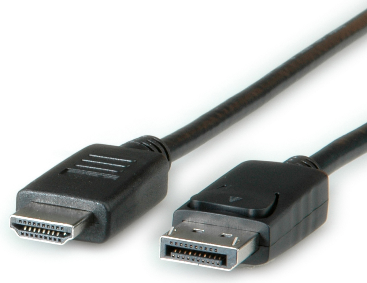 Roline Male DisplayPort to Male HDMI, PVC  Cable, 1080p, 1m