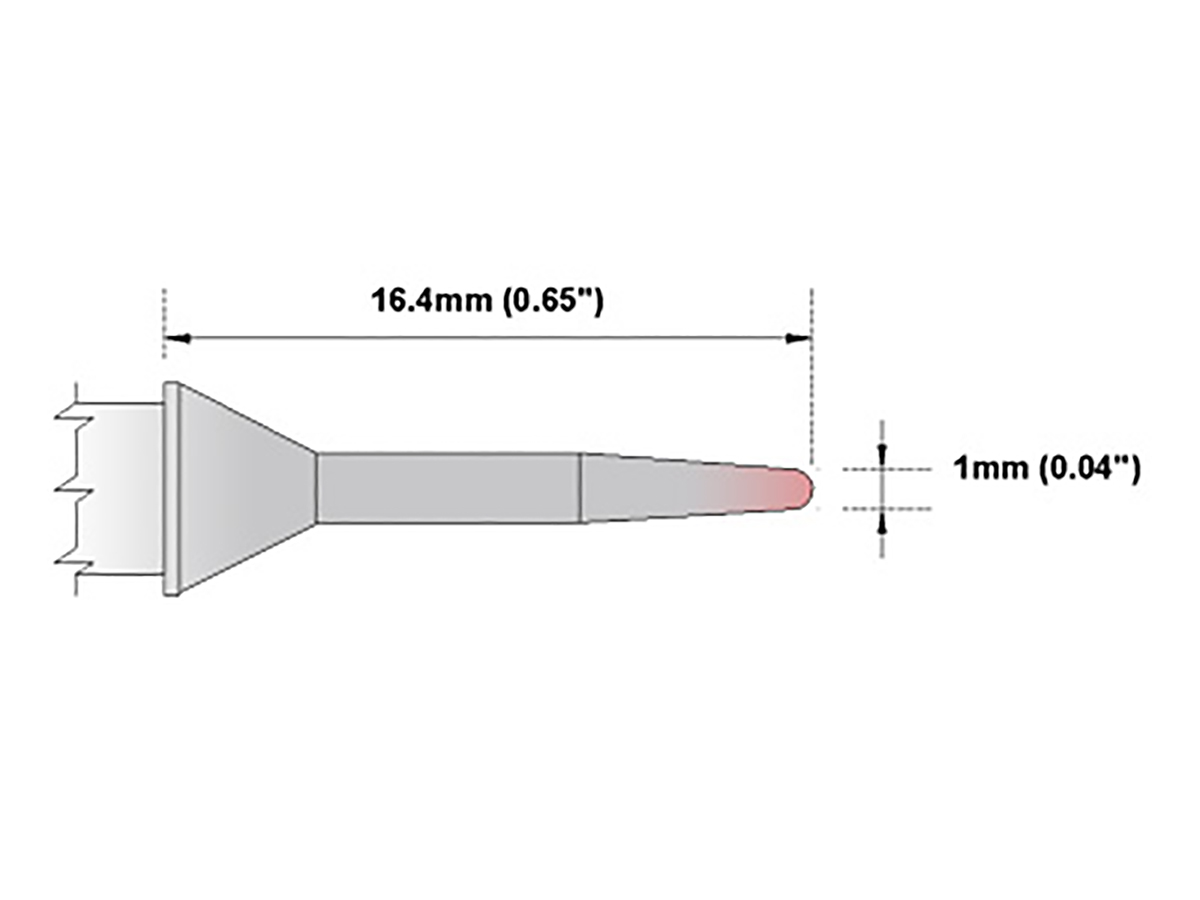 Thermaltronics 1 mm Conical Sharp Soldering Iron Tip