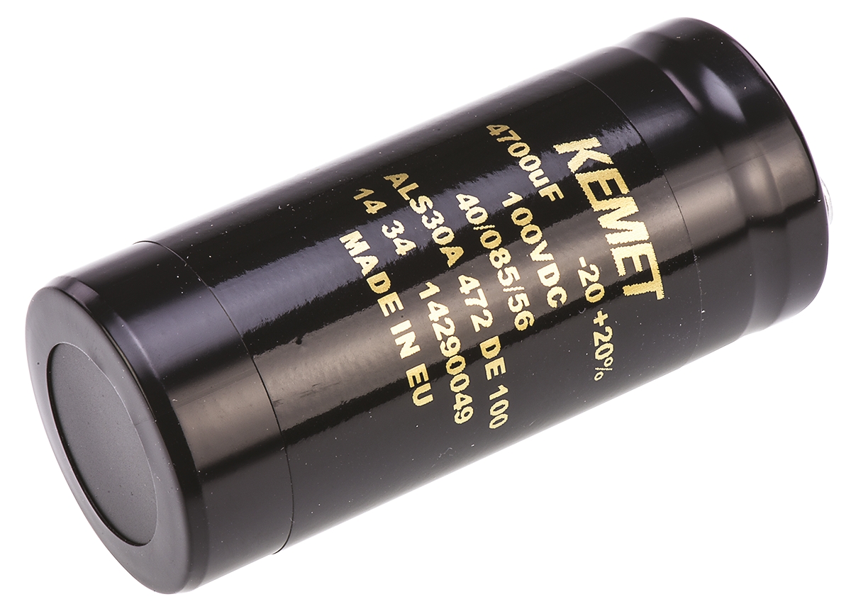 KEMET 4700μF Aluminium Electrolytic Capacitor 100V dc, Screw Terminal - ALS30A472DE100