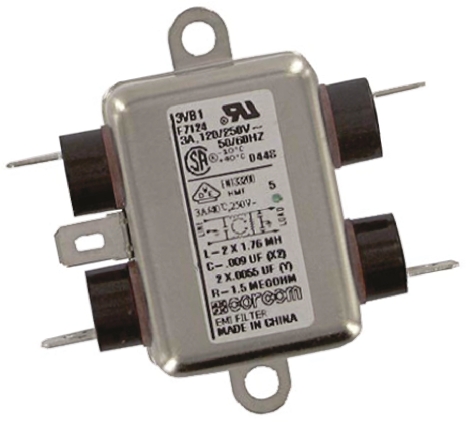 TE Connectivity, Corcom B 3A 250 V ac, Flange Mount RFI Filter, Spade, Single Phase