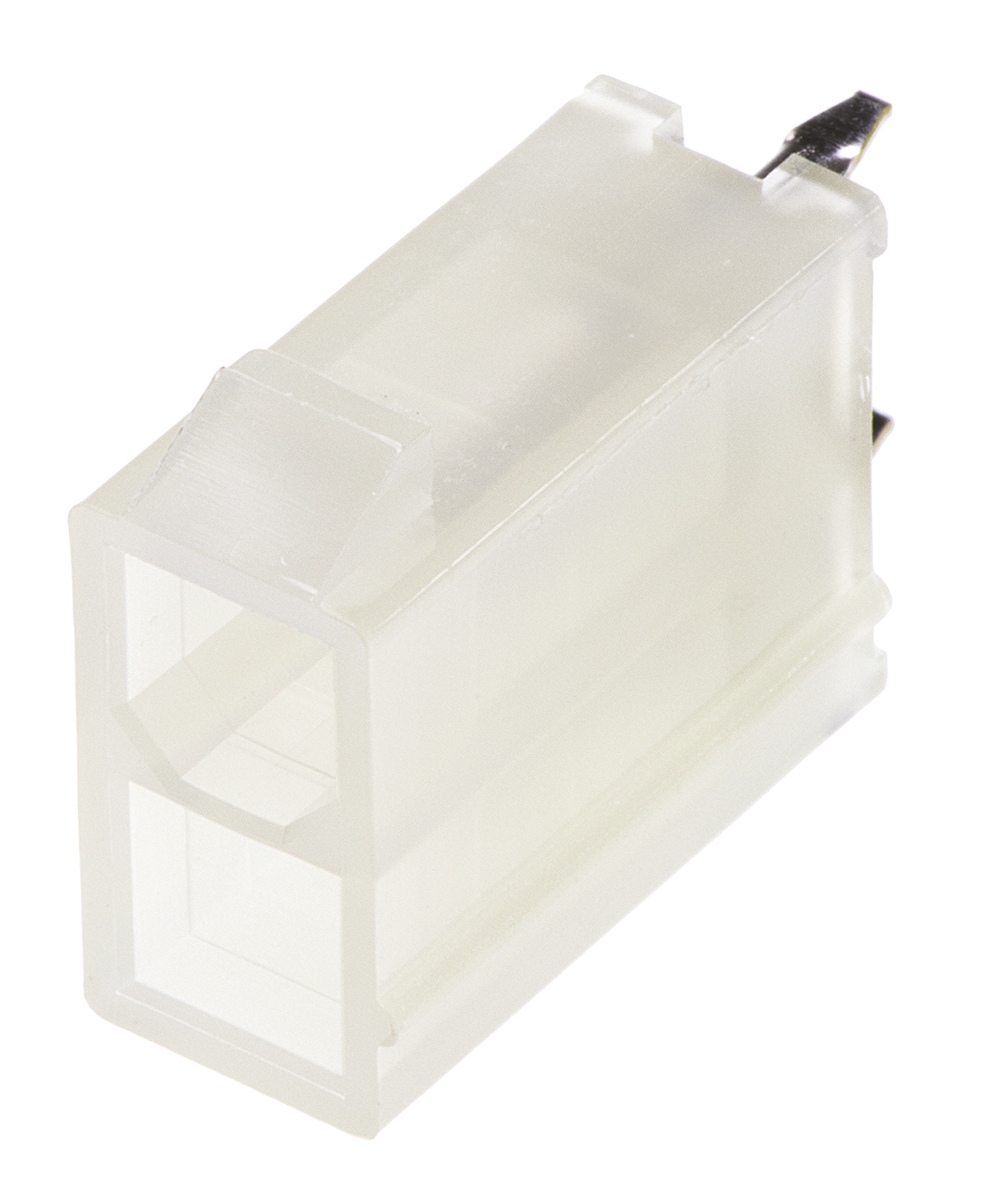 Molex Mini-Fit Jr Series Straight Through Hole PCB Header, 2 Contact(s), 4.2 mm Pitch, 2 Row, Shrouded