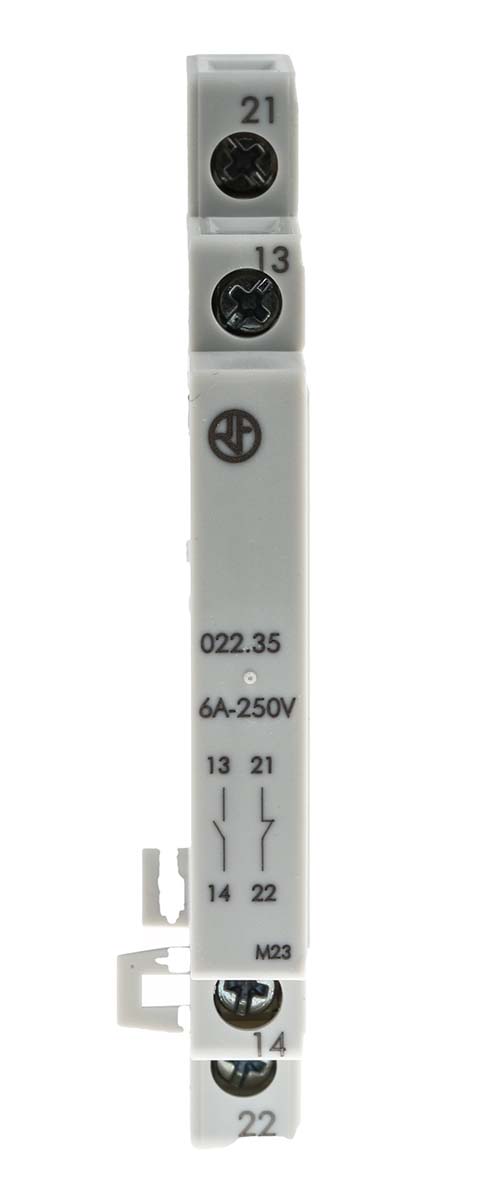 Finder Auxiliary Contact, 1 Contact, 1NC + 1NO, DIN Rail Mount 22