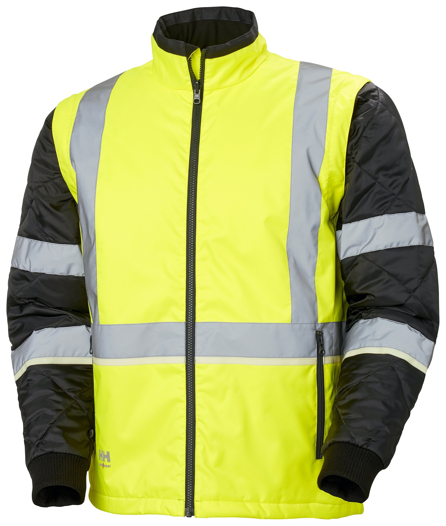Helly Hansen Black/Green/White/Yellow Unisex Hi Vis Jacket, XXL