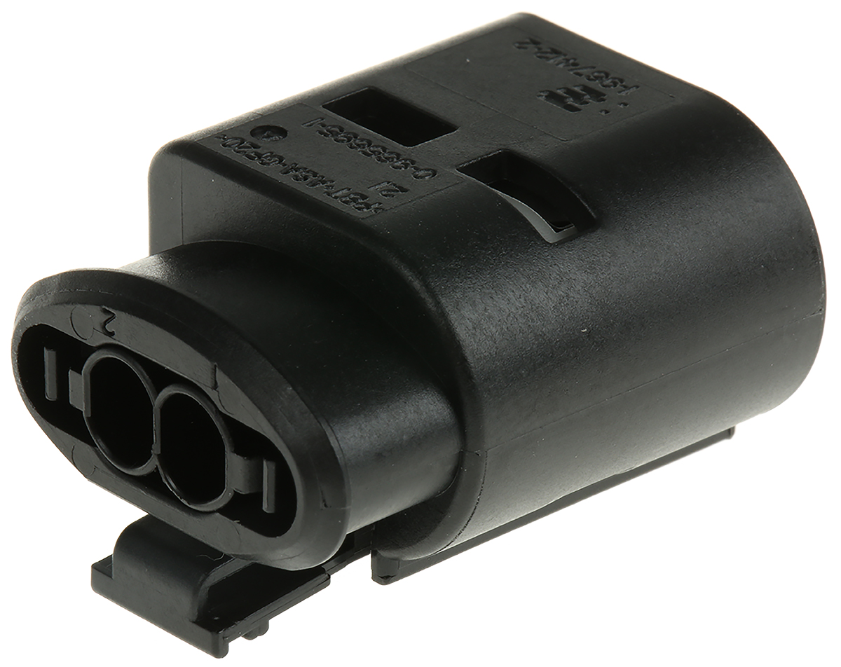 TE Connectivity, Junior Power Timer Automotive Connector Socket Black Cable Mount 2 Way 1-967412-2
