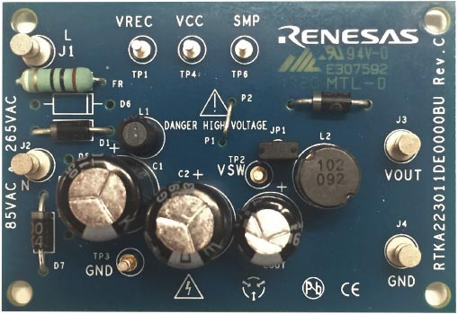 Renesas Electronics RAA223011 Evaluation Board Buck Converter for RAA2230114GP3NA0